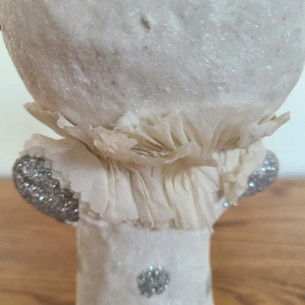 Whimsical Snow Woman Angel Mama With Snow Baby Shelf Sitter Winter Figurine VTG